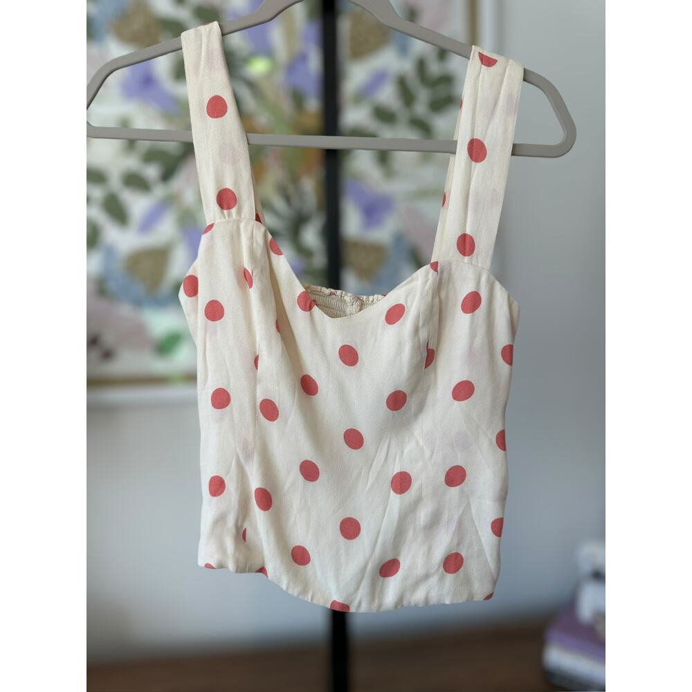 Reformation White and Pink Bustier Tank Top